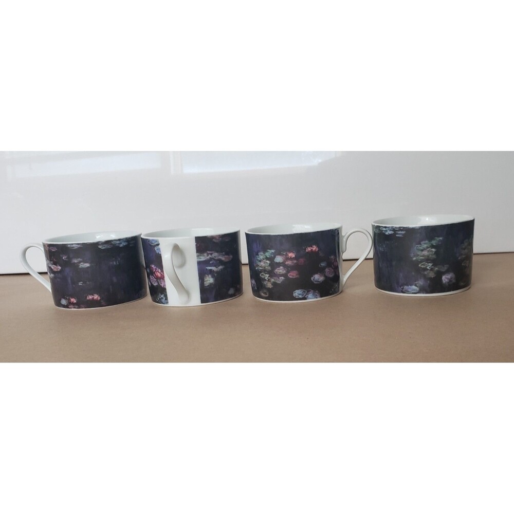 Claude Monet Waterlilies Porcelain By Sakura MMI NYC Espresso Cup (Lot of 4)